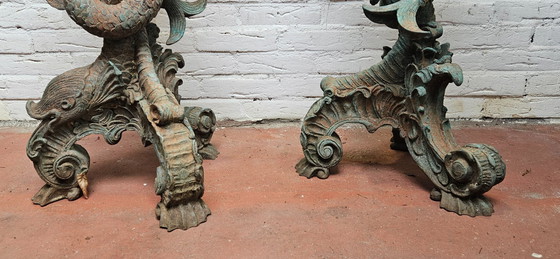 Image 1 of Monumental Rococo-style Bronze Pedestals