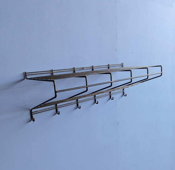 Image 1 of Vintage metal wall coat rack 1970s