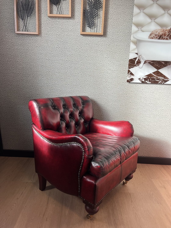 Image 1 of Sedia - Poltrona Chesterfield Bolton - Rosso antico - Pelle