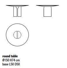 Image 1 of MDF Italia NVL table 150cm kleur kalk matte finish showmodel
