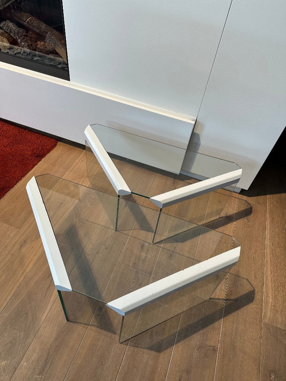 Image 1 of Set aus 2 Gallotti & Radice Dreieck-Beistelltischen - 1970er Jahre