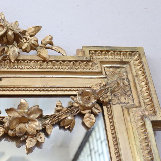 Image 1 of Large Antique Wall Mirror in Gilded Wood, Italy 19th Century