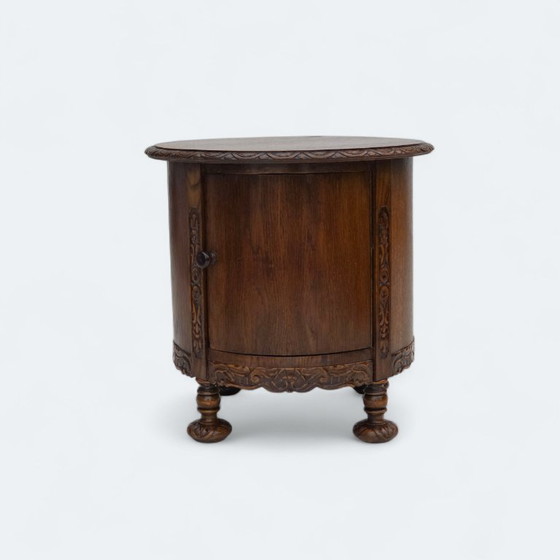 Image 1 of 1930s, Scandinavian side cabinet, dark oak wood.