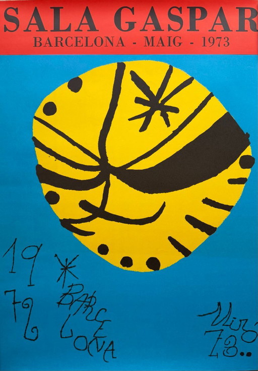 Joan Miró (1893–1983), Sala Gaspar, Barcelona, 1973, Vintage Tentoonstellingsposter