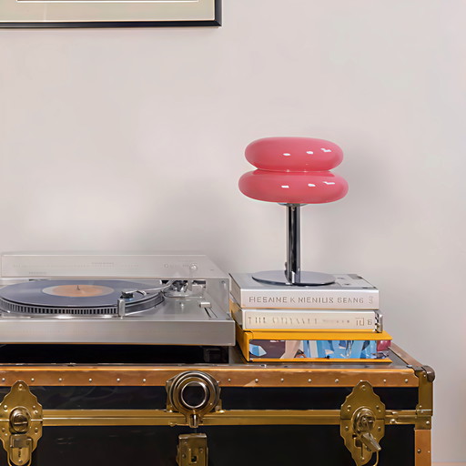 Retro Bauhaus Pink Lollipop Ripple Led table lamp