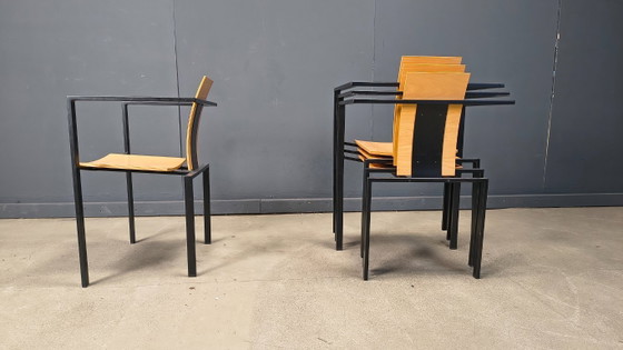 Image 1 of Postmoderne eetkamerstoelen van Karl Friedrich Förster voor KFF, jaren 80, set van 6