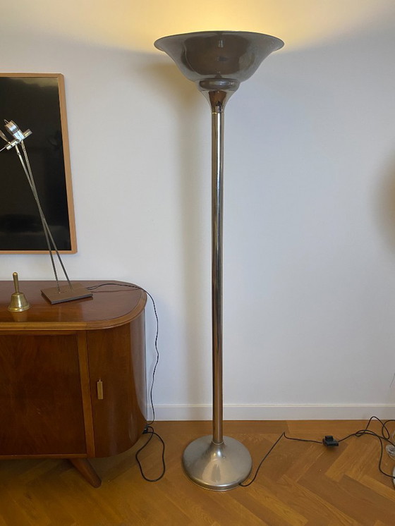 Image 1 of Coppia di lampade da terra Art Déco - Nichel, ispirate a Demeyere