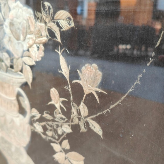 Image 1 of Paravent de cheminée ancien asiatique en bois, paravent décoratif