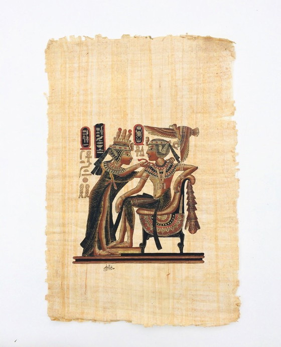 Image 1 of Large Papyrus (65 x 45 cm) 'Royal Couple'