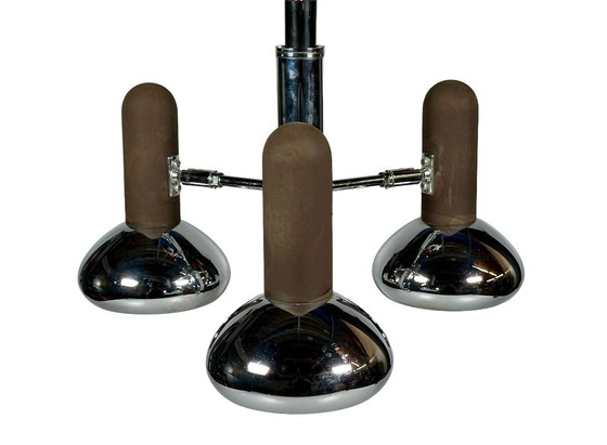 Image 1 of Lampada da soffitto anni '60/'70, faretto a 3 luci, metallo, stile spaziale