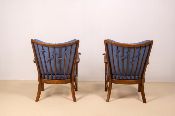 Image 1 of Loungestoelen uit de jaren 40 van Tyge Hvass, model 1628 voor Fritz Hansen, Denemarken