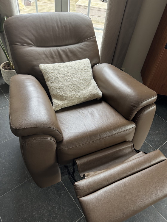 Image 1 of Lederen elektrische relax zetel