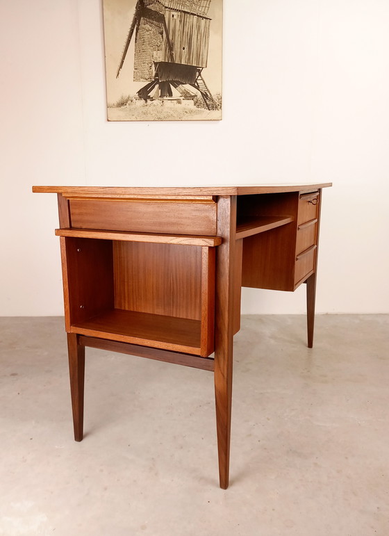 Image 1 of Danish teak desk | Vintage 1960s restored