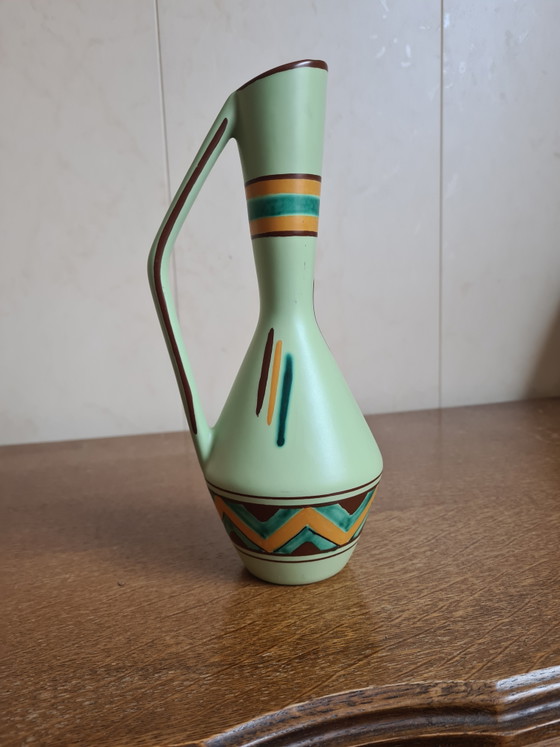 Gouda TIKO Dutch Art Pottery Vase 26cm – Handpainted Vintage Ceramic 1950s – Vase Hollande Fait Main (photo 3 of 6)