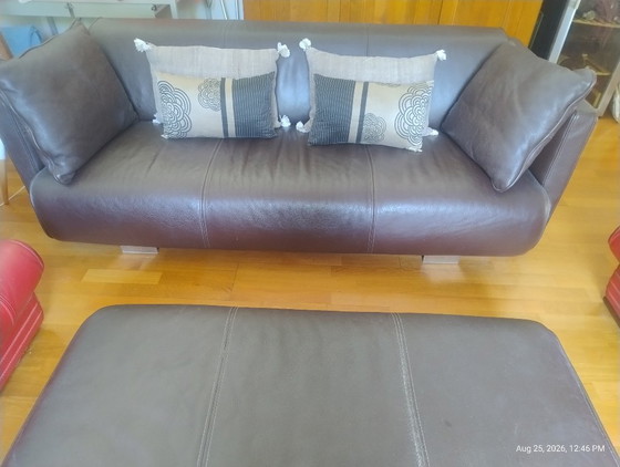 Rolf Benz 6300 Canape Et Ottoman – Canapés 3 places, Leather (photo 4 of 5)