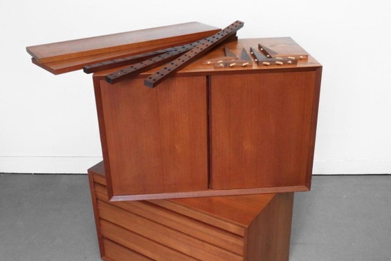 1/2 Poul Cadovius Royal System Credenza Cassetto Scaffale Teak – Scaffali a muro, Legno (photo 3 of 20)