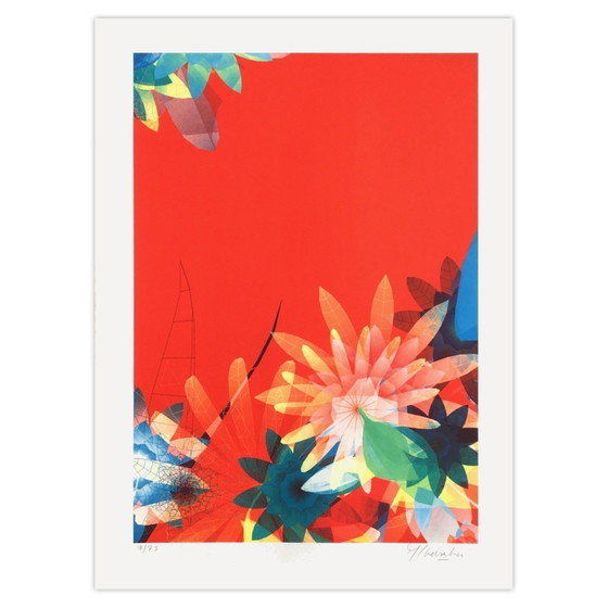 Image 1 of Miguel CHEVALIER Sur-Nature Rouge Signierte Fotolithographie 2007