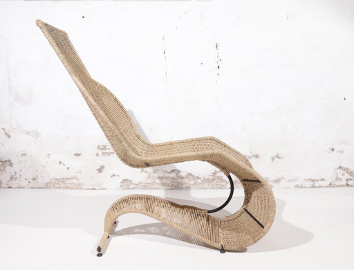Tom Dixon ‘Speed’ lounge chair voor Space Design, 1990s – gevlochten touw & smeedijzer