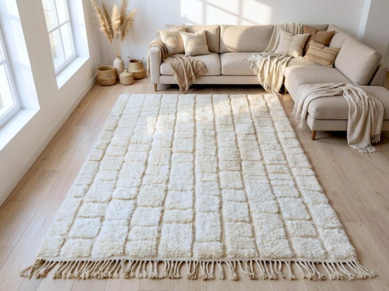 Alfombra marroquí natural – Arte bereber hecho a mano de las montañas del Atlas 250cmx300cm – Cotton (photo 6 of 9)