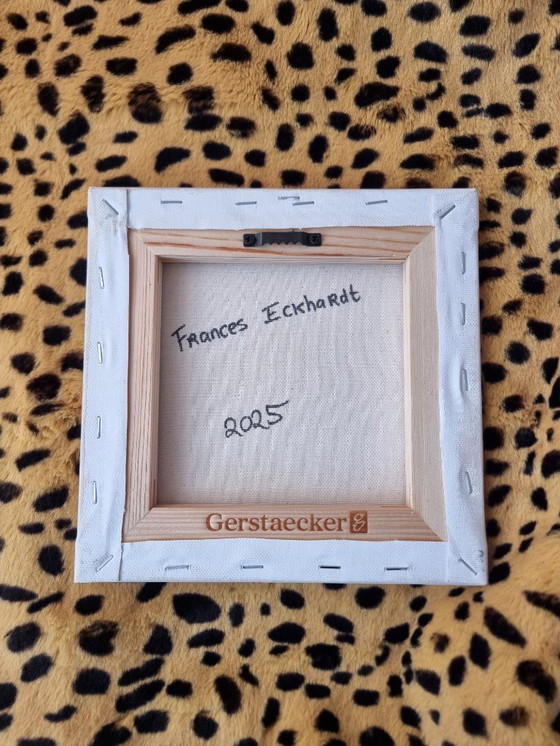 Image 1 of Arte contemporanea Dipinto a mano 20x20 stile tatuaggio tradizionale rosa