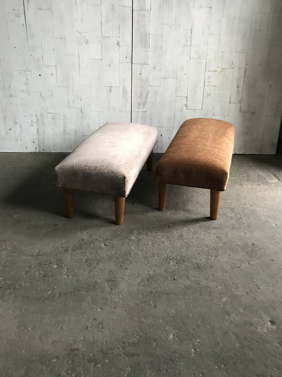Set di pouf in faggio, anni '60 – Poggiapiedi e pouf, Legno (photo 3 of 9)