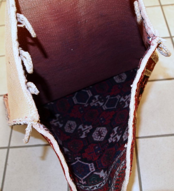 Image 1 of Handmade vintage Persian Afshar salt bag 1,7' x 1,8' (51cm x 57cm) 1980s - 1C336