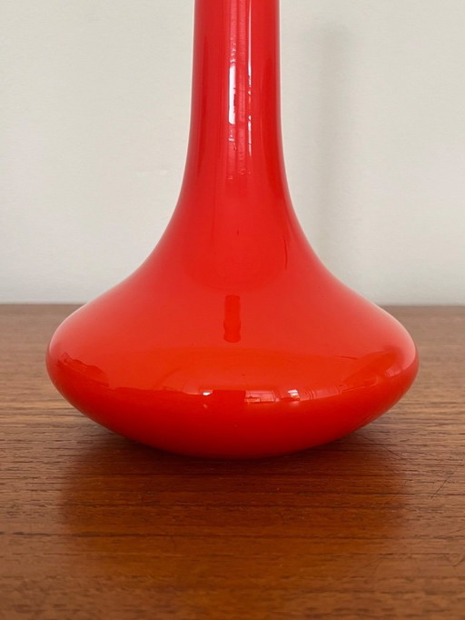 Orange Opaline Vase Italy 1970