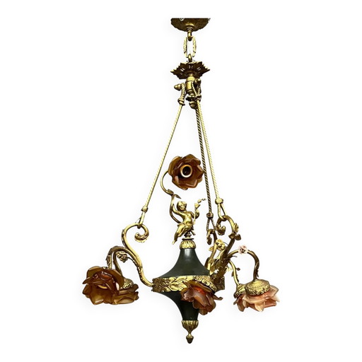 Magnifico lampadario in stile Impero francese – kroonluchters, Bronze, Porcelain