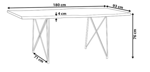 Tavolo da pranzo in legno di acacia per 6 persone