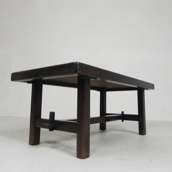 Image 1 of Mesa de azulejos Vallauris, firmada "dan" con la imagen de un pájaro fantástico, década de 1960.