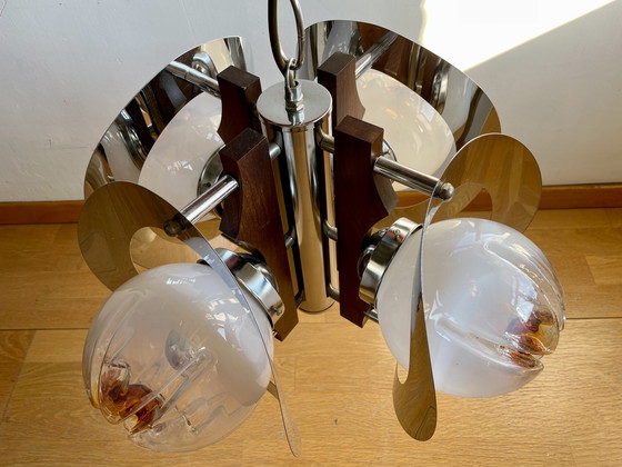 Image 1 of Lampe suspendue Mazzega Murano de l'ère spatiale