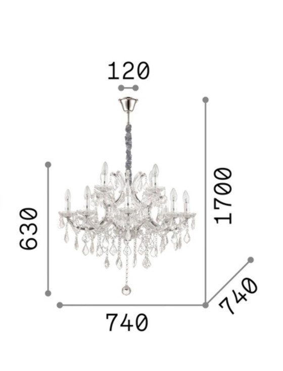 Image 1 of iDEAL LUX Model Napoleon SP12 ORO Chandelier
