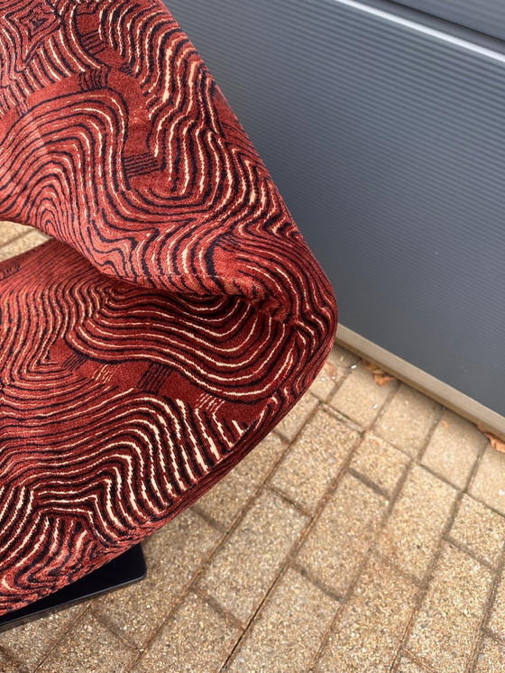 Image 1 of Sedia Ribbon Artifort + Pouf Pierre Paulin in tessuto Pierre Frey. Condizioni perfette!!