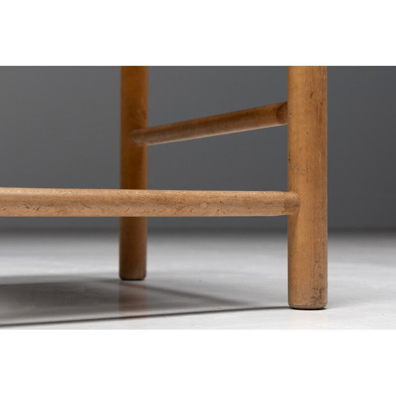 Image 1 of Ensemble de 3 chaises et tabouret vintage en cognac, France années 1950