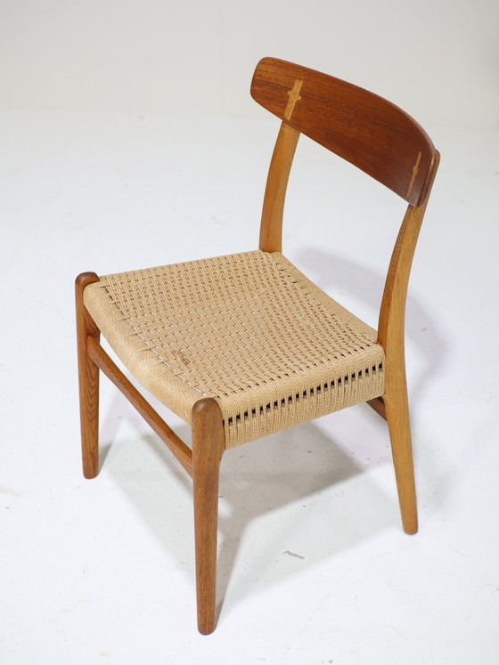Image 1 of 4x Eetkamerstoelen Hans Wegner CH23 Carl Hansen teak eiken 1950s