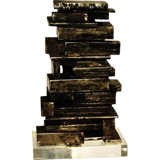 Vintage steel blade sculpture, 1950s
