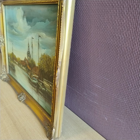 Image 1 of Oil painting in a beautiful frame (with damage)