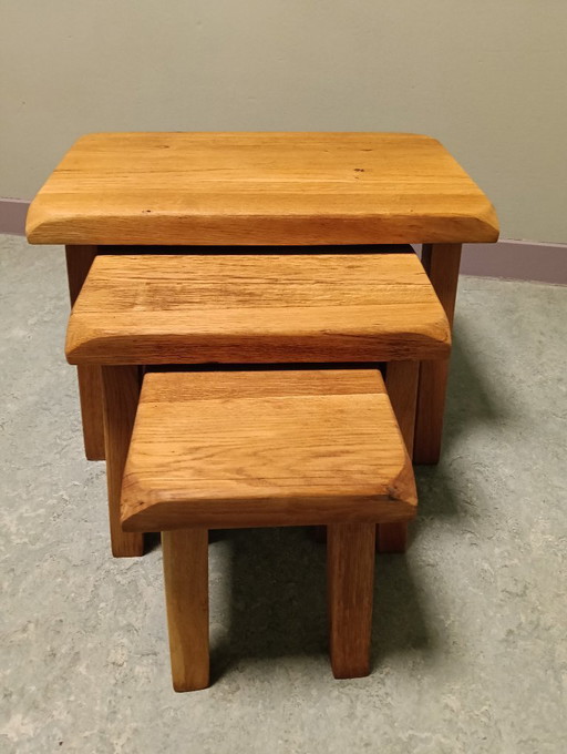 Set Bijzettafels In Brutalistische Stijl (3) – Wood (photo 2 of 14)