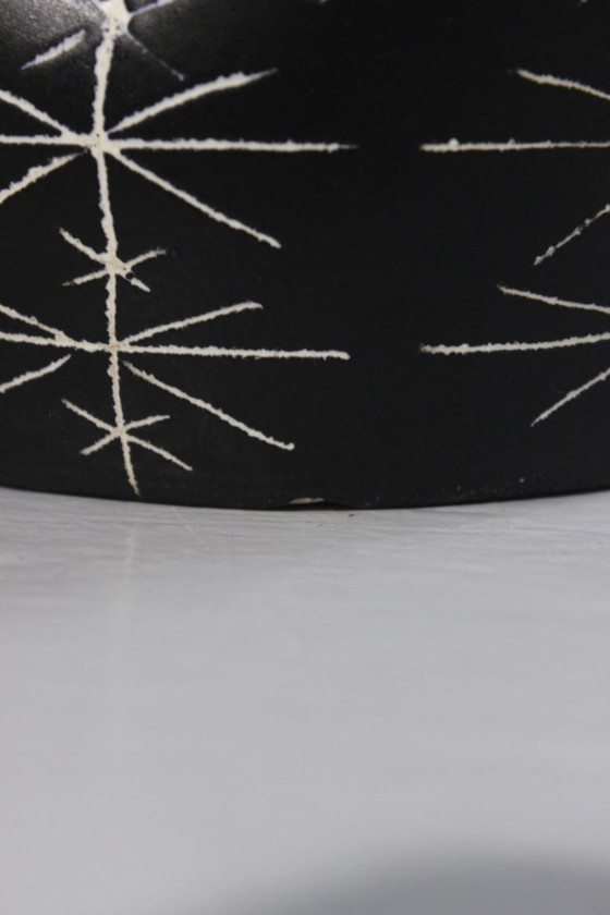 Image 1 of 34 cm Jean de Lespinasse - Large vase no. 308, scarified decoration, Nice, France, 1950s