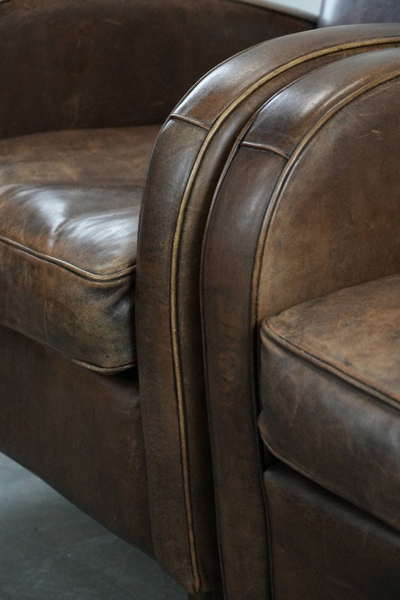 Image 1 of Elegante set di due poltrone in pelle di pecora