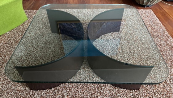 Image 1 of Auténtica mesa de centro cuadrada de los años 70 con tapa de cristal.