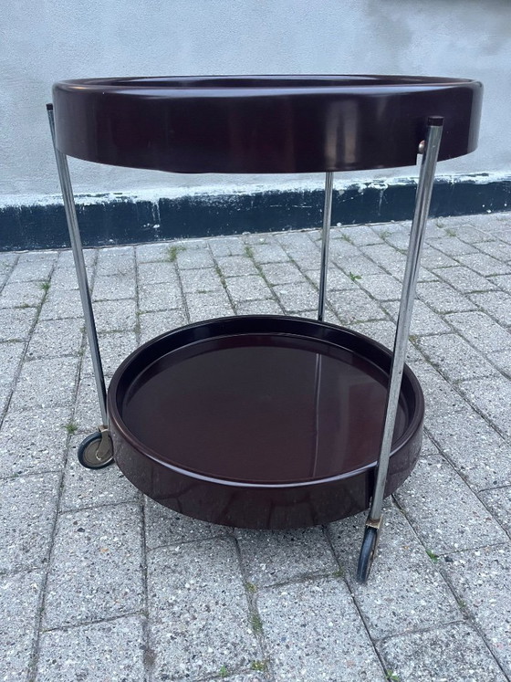 Image 1 of Carrello di servizio/carrello bar su ruote Dal Vera Vintage marrone.