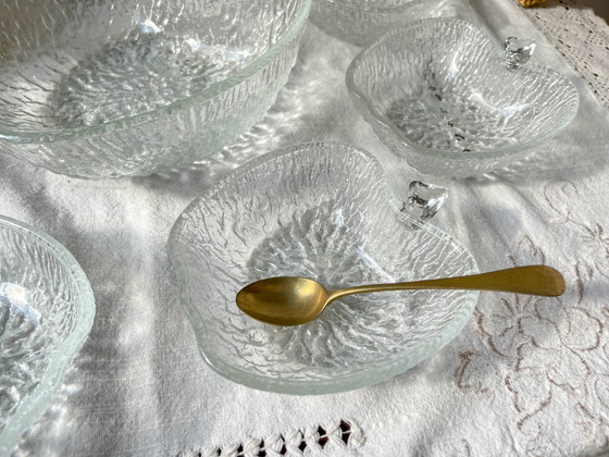Set Dessert Vintage en Verre Pomme – 1 Grand Bol + 5 Petits Bols – Glass, Retro (photo 7 of 11)