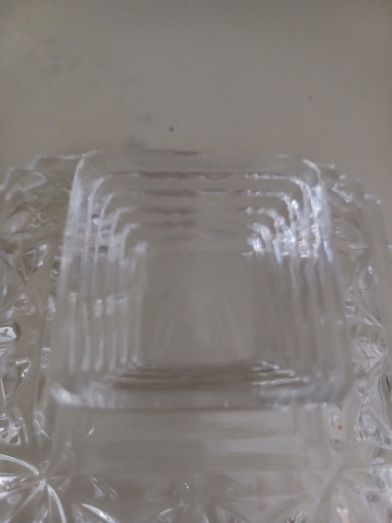Bonbonnière vintage en cristal (bonbonschaal) avec couvercle assorti – Bols, Crystal, Metal (photo 6 of 7)