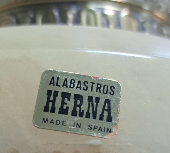 Image 1 of 2x lamp base vintage Alabaster Herna