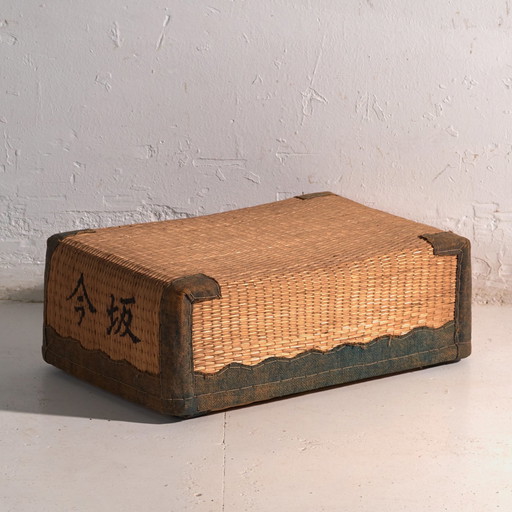 Antike japanische Bambuskörbe mit Kalligrafie – Japan, ca. 1930. Zweierset