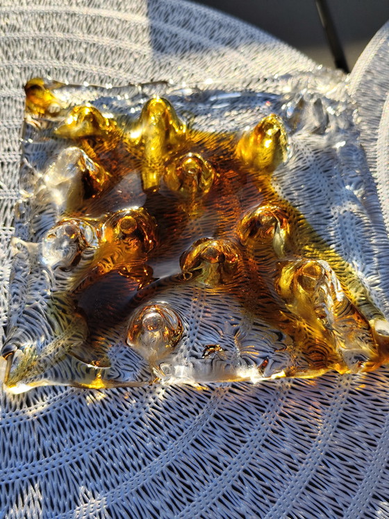 Image 1 of Pair of Brutalist wall lamps – Tom Ahlström & Hans Ehrlich – Murano glass & wrought iron – 1960s