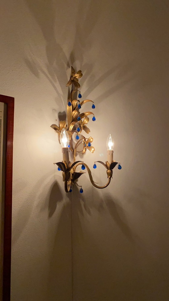 Set of two Italian wall chandeliers – Gold, Metal (photo 3 of 5)