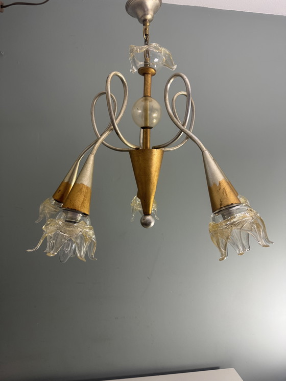 Image 1 of Design kroonluchter lamp murano florenz’lamp argento e oro