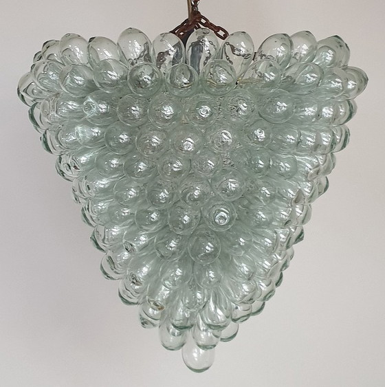 Image 1 of Suspension vintage en verre de Murano motif raisin XL